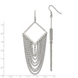 Stainless Steel Diamond Shape w/Dangle Chain Earrings