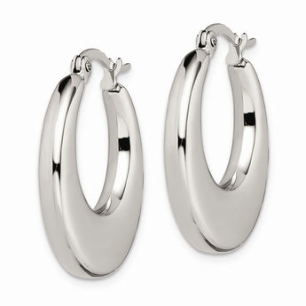 Stainless Steel 25mm Hollow Hoop Earrings