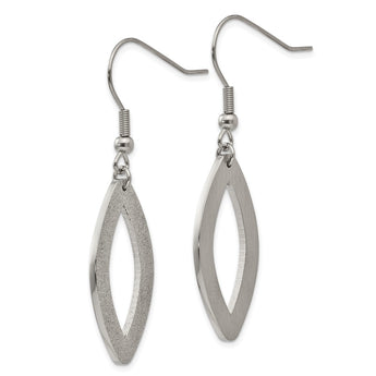 Stainless Steel Laser Cut Oval Dangle Earrings