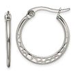 Stainless Steel 20mm Textured Hoop Earrings