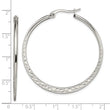 Stainless Steel 40mm Textured Hoop Earrings