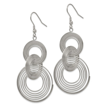 Stainless Steel Multiple Circle Dangle Earrings