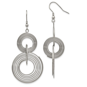 Stainless Steel Multiple Circle Dangle Earrings