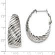 Stainless Steel 35mm Textured Oval Hoop Earrings