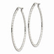 Stainless Steel Textured Oval Hoop Earrings