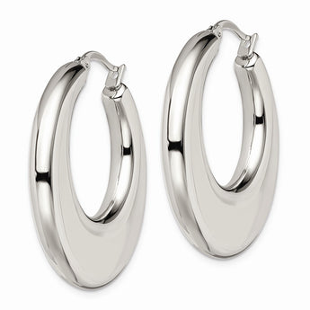 Stainless Steel 35mm Hollow Hoop Earrings