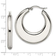 Stainless Steel 35mm Hollow Hoop Earrings