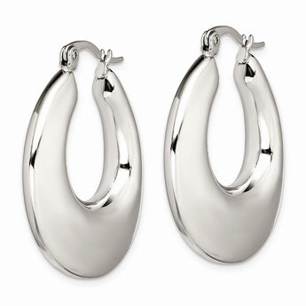 Stainless Steel Hollow Teardrop Hoop Earrings