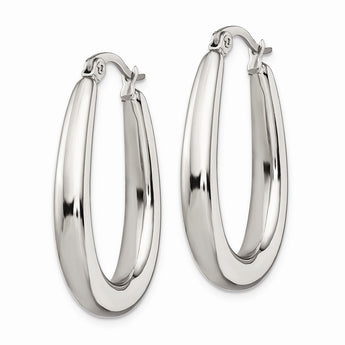 Stainless Steel Teardrop Hollow Hoop Earrings