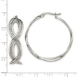 Stainless Steel 35mm Twisted Hoop Earrings