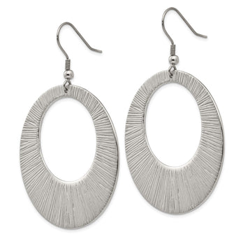 Stainless Steel Textured Circle Dangle Earrings