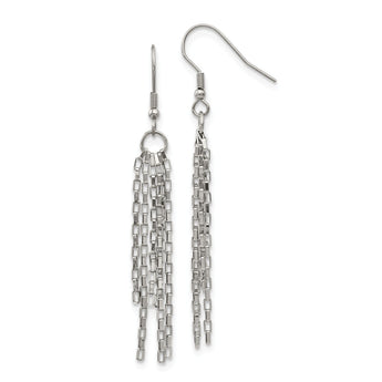 Stainless Steel Multistrand Box Chain Dangle Earrings