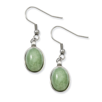 Stainless Steel Green Aventurine Earrings