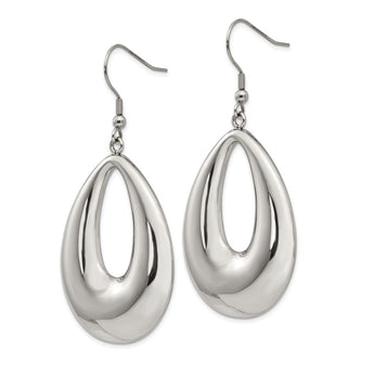 Stainless Steel Hollow Teardrop Dangle Earrings