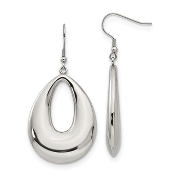 Stainless Steel Hollow Teardrop Dangle Earrings