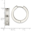 Stainless Steel Polished & Laser Cut Hinged Hoop Earrings