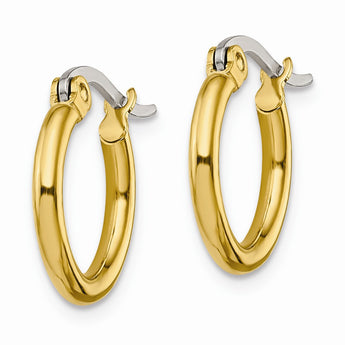 Stainless Steel Gold IP plated 15.5mm Hoop Earrings