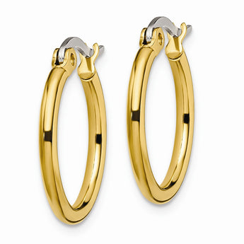 Stainless Steel Gold IP plated 19mm Hoop Earrings