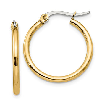 Stainless Steel Gold IP plated 26mm Hoop Earrings