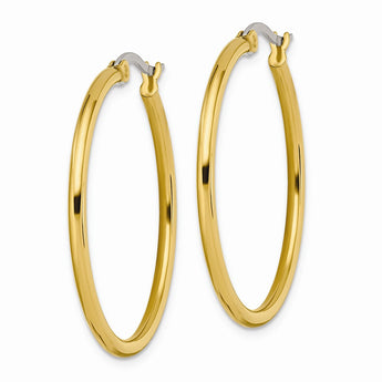 Stainless Steel Gold IP plated 32mm Hoop Earrings