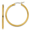 Stainless Steel Gold IP plated 32mm Hoop Earrings