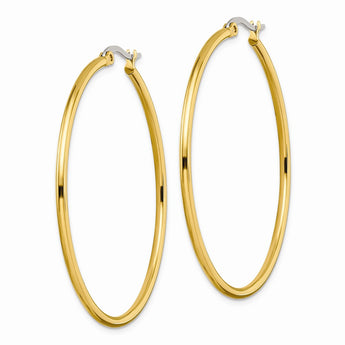 Stainless Steel Gold IP plated 48mm Hoop Earrings