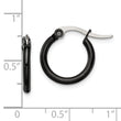 Stainless Steel Black IP plated 15.5mm Hoop Earrings