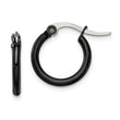 Stainless Steel Black IP plated 15.5mm Hoop Earrings