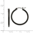 Stainless Steel Black IP plated 26mm Hoop Earrings