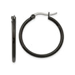 Stainless Steel Black IP plated 26mm Hoop Earrings
