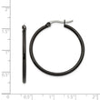 Stainless Steel Black IP plated 32mm Hoop Earrings