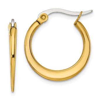 Stainless Steel Gold IP plated Tapered 19mm Hoop Earrings