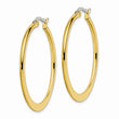 Stainless Steel Gold IP plated Tapered 34mm Hoop Earrings