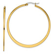 Stainless Steel Gold IP plated Tapered 50mm Hoop Earrings