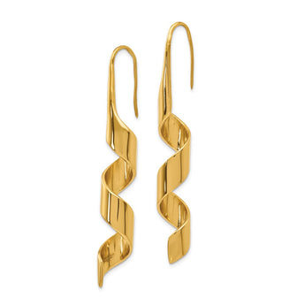 Stainless Steel Yellow IP-plated Swirl Dangle Earrings