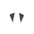 Stainless Steel Blue Crystal Triangles Post Earrings