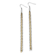 Stainless Steel Polished & Yellow IP-plated Long Dangle Earrings - Birthstone Company