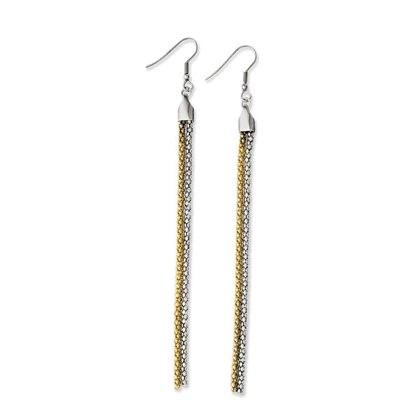 Stainless Steel Yellow IP-plated & Polished Dangle Earrings - Birthstone Company