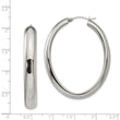 Stainless Steel Polished Hollow Oval Hoop Earrings