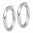 Stainless Steel Twisted Polished Hollow Hoop Earrings