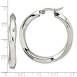 Stainless Steel Twisted Polished Hollow Hoop Earrings