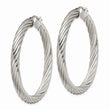 Stainless Steel Textured Hollow Hoop Earrings