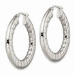 Stainless Steel Textured Hollow Hoop Earrings