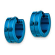 Stainless Steel Blue IP-plated Hinged Hoop Earrings
