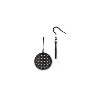 Stainless Steel Black IP-plated Dangle Earrings