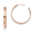 Stainless Steel Laser Cut Pink IP Plated Post Hoop Earrings