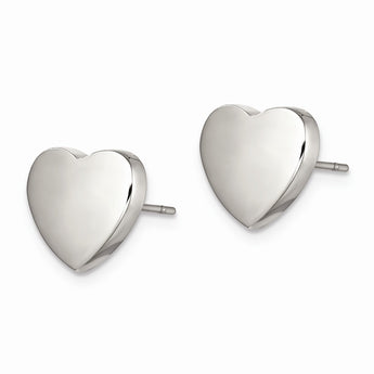 Stainless Steel Small Heart Post Earrings