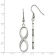 Stainless Steel Infinity Polished CZ Shepherd Hook Earrings