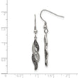 Stainless Steel Antiqued CZ Shepherd Hook Earrings