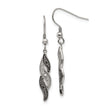 Stainless Steel Antiqued CZ Shepherd Hook Earrings